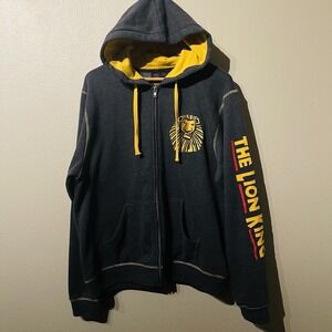 Disney‎ The Lion King Broadway Musical Zip Up Hoodie Embroidered & Print Size L